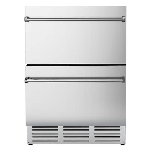 Unbranded 24 in. Dual Zone Beverage and Wine Cooler in Stainless Steel