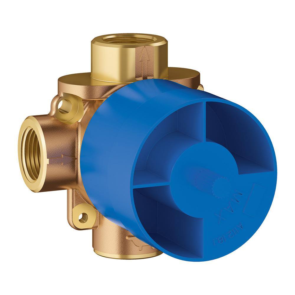 Brass and Blue Modern 3-Way Diverter Valve