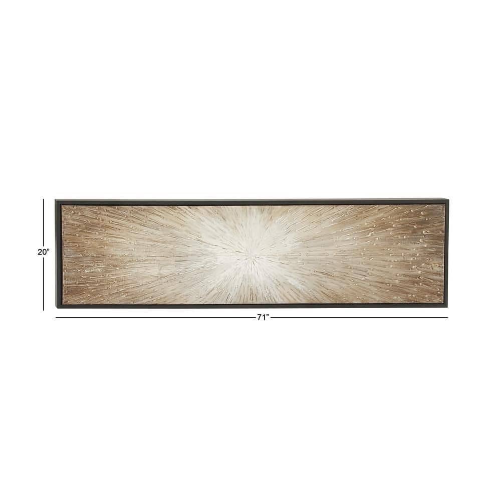 73" x 22" Brown Radial Starburst Canvas Wall Art