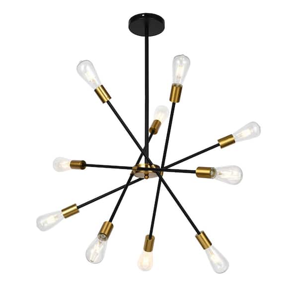 DDクロウ　北米版　スターライト aiwen 10-Light Black Unique Modern Linear Chandelier Pendant Light