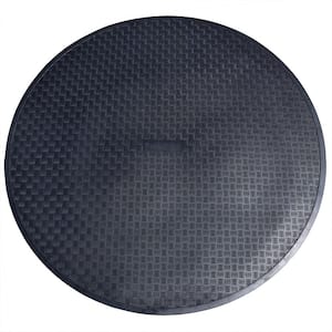 Black 54 in. Diameter Rubber Indoor/Outdoor Commercial Floor Mat