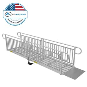 PATHWAY 3G 12 ft. Wheelchair Ramp Kit with Expanded Metal Surface and Vertical Picket Handrails