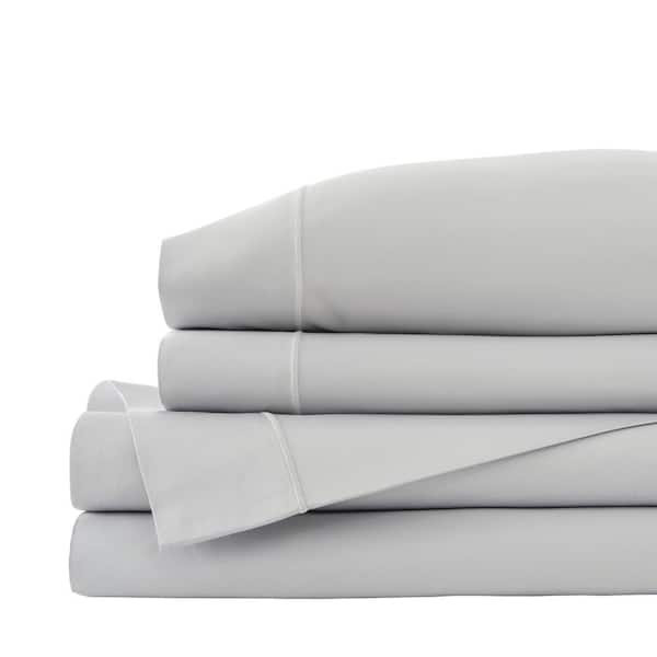800-Thread Count Cotton 4-Piece Queen Sheet Set in Gray