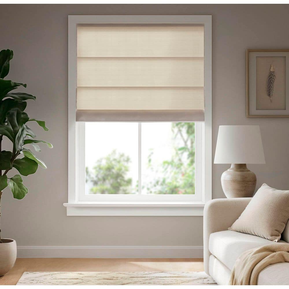 Galen Matte Ivory Cordless Polyester Roman Blind-29 in. W x 64 in. L price history on PriceWatchPro