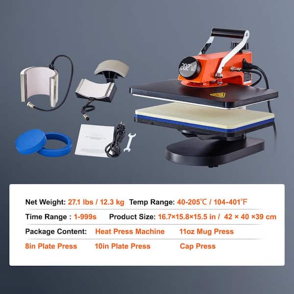 SVOPES 5-in-1 Heat Press Machine, 12x15 in., Fast Heating, 360