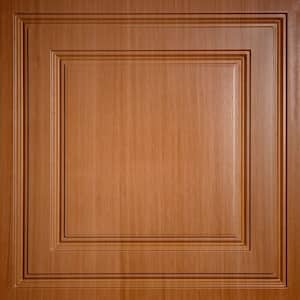 Oxford Faux Wood-Caramel 2 ft. x 2 ft. Lay-in Ceiling Panel (Case of 6)