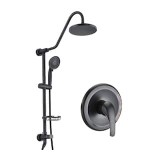 Function 5-Spray 8 in. Dual Wall Mount Fixed and Handheld Shower Head 2.5 GPM in Oil-Rubbed Bronze