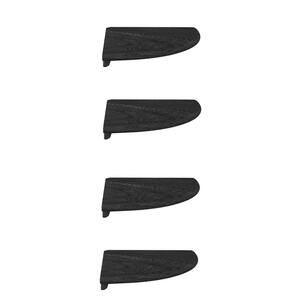 10 in. W x 10 in. D Black Corner Floating Shelves for Wall (Set of 4), Small Rounded Decorative Wall Shelf
