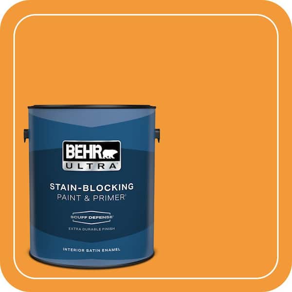 BEHR ULTRA 1 gal. #280B-6 Amber Glow Extra Durable Satin Enamel Interior Paint & Primer
