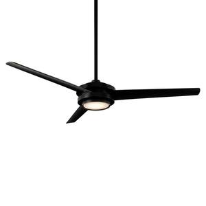 60 in. Matte Black LED with 3000K Geos Indoor and Outdoor 3-Blade Smart Ceiling Fan Light Kit and Remote Control