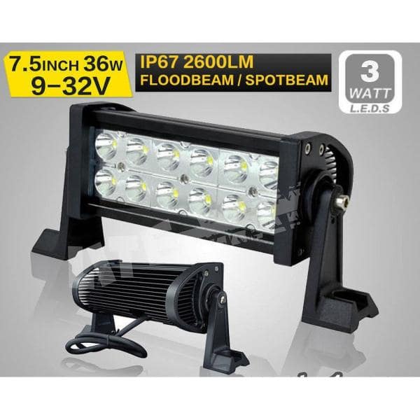 2 X 36W LED Work Light  Bar Spot Beam Offroad Fog  Driving Lamps SUV ATV 4 X4 