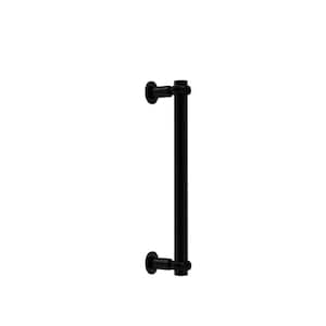 Contemporary 12 in. Back to Back Shower Door Pull with Twisted Accent in Matte Black