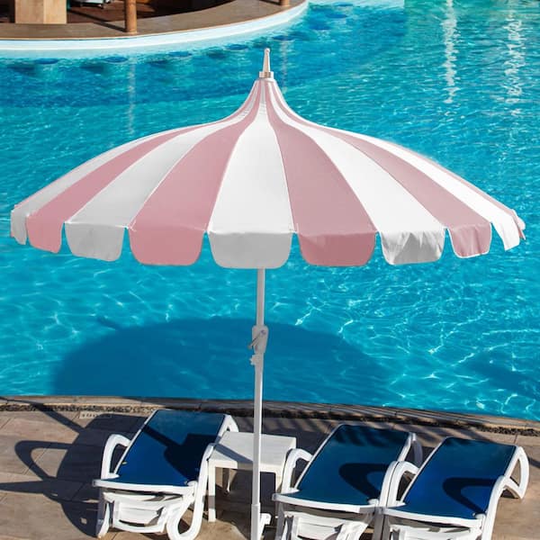 GARSING 8 ft. Pagoda Outdoor Market Umbrella in Pink Funsite