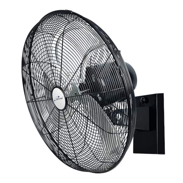 18 in. 3 fan speeds Wall Fan in Black with Oscillating head
