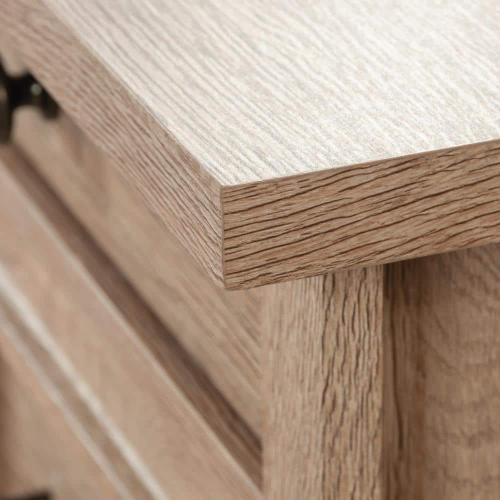 Brushed Oak Executive Desk with Drawers and Keyboard Tray