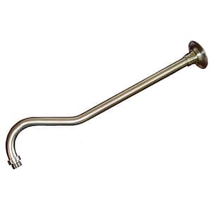 18 in. Raised Bend Shower Arm and Flange in Brushed Nickel