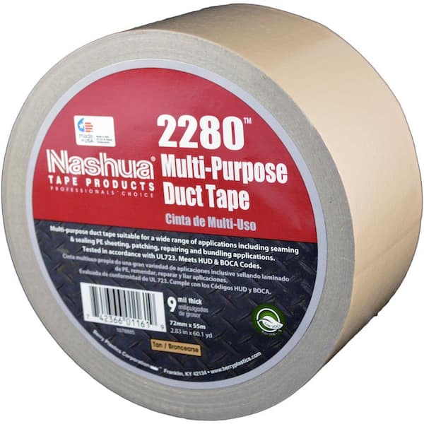 T.R.U. Industrial Duct Tape. Waterproof- UV Resistant Dark Brown 4 in X 60  Yd.