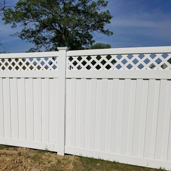Weatherables Clearwater 6 Ft H X 8 Ft W White Vinyl Privacy Fence Panel Kit Pwpr Panellat 6x8 The Home Depot Weatherables Clearwater 6 Ft H X 8 Ft W White Vinyl Privacy Fence Panel Kit Pwpr Panellat 6x8 The Home Depot