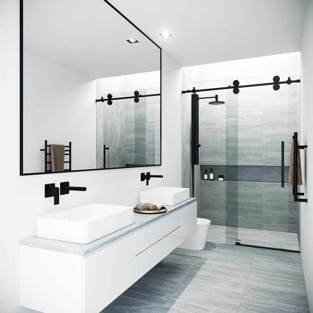 Elan 72" Frameless Sliding Shower Door with Clear Glass