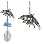 Woodstock Rainbow Makers Collection, Crystal Fantasy, 4.5 in. Dolphins Crystal Suncatcher