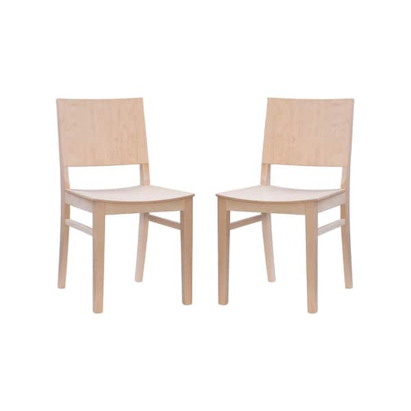 Linon Home Decor Harpe Unfinished Brown Wood Dining Side Chair Set of 2