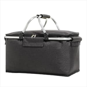 20 qt. Large Insulated Foldable Soft-Side Cooler Bag for Camping, Picnic, Travel in Black