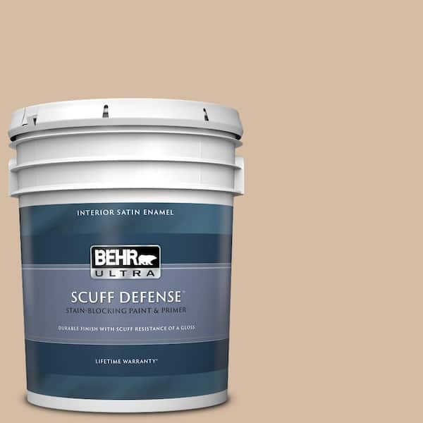 BEHR ULTRA 5 gal. #PWL-86 Nutty Beige Extra Durable Satin Enamel Interior Paint & Primer