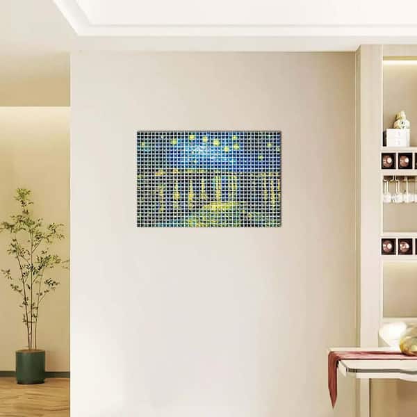 10 in. x 10 in. x 0.04 in. Peel and Stick Waterproof DIY Wall Tile, Black Vinyl Wall Stickers (6-Pack, 4.17 sq. ft.)
