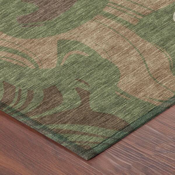 Chantille Machine Washable Indoor/Outdoor Abstract ACN2852 Olive 10 ft. x 14 ft. Area Rug