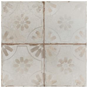 Kings Blume White Encaustic 17-5/8 in. x 17-5/8 in. Ceramic Floor and Wall Tile (11.02 sq. ft. /Case)