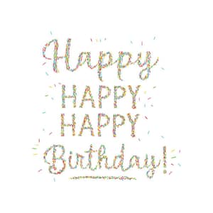 Multicolor Happiest Birthday Wall Decal