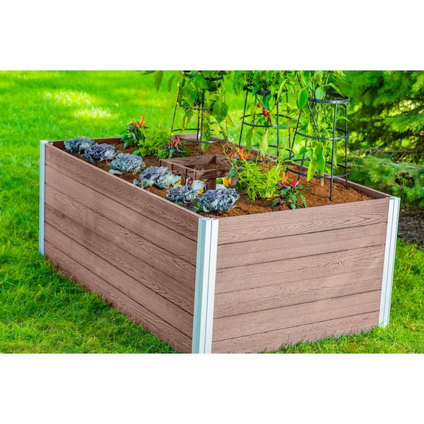 Urbana 3'L x 5'W x 22"H Vinyl Keyhole Composting Garden, Espresso Brown