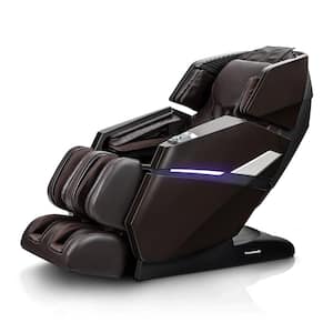 Theramedic FLEX Series 4D Massage Chair in Brown with Zero Gravity, Bluetooth Speakers, Heated Rollers and Calf Massager