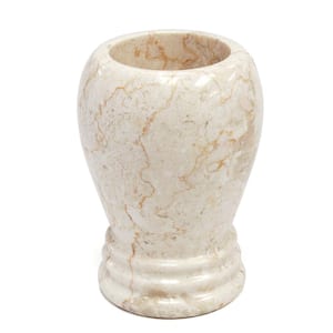 Natural Champagne Marble Aladdin Collection Tumbler, Toothbrush, Makeup Brush Holder, Bathroom Countertop Organizer