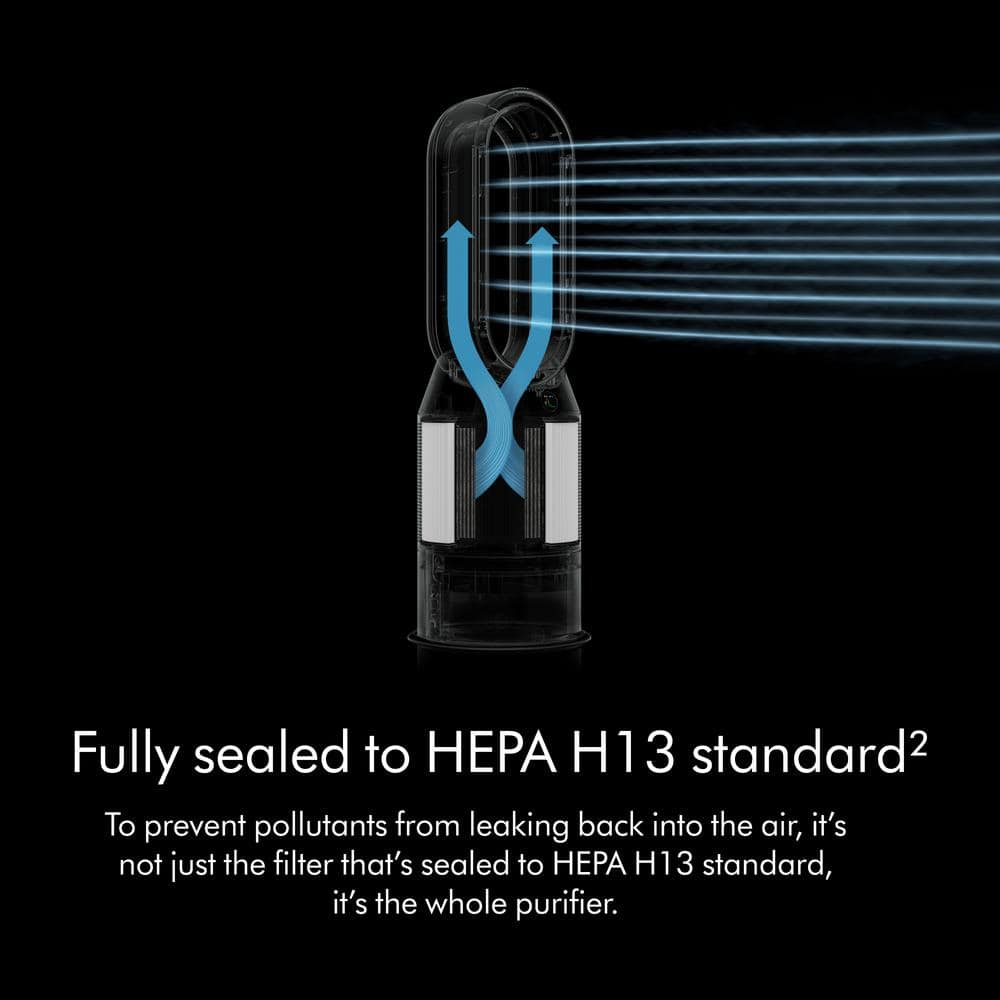 White and Silver Smart Air Purifier with HEPA Filter