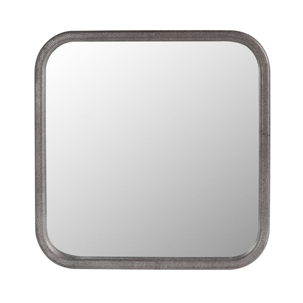 24 in. W x 24 in. H Square PU Covered MDF Framed Wall Bathroom Vanity Mirro