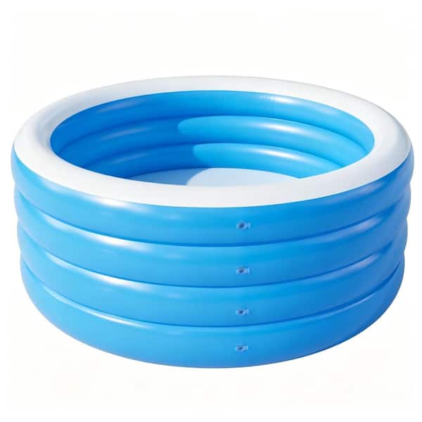 70"×30" Thick Round Inflatable Pool, Family Outdoor Blow-up Pool
