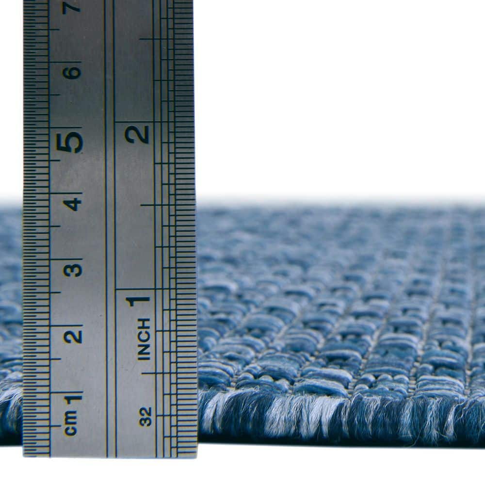 Navy Blue Flat Woven Outdoor Area Rug