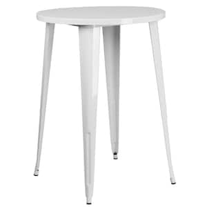 White Round Metal Outdoor Bistro Table