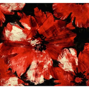 Floral Sketch Red Unpasted Removable Peelable Paper Wallpaper