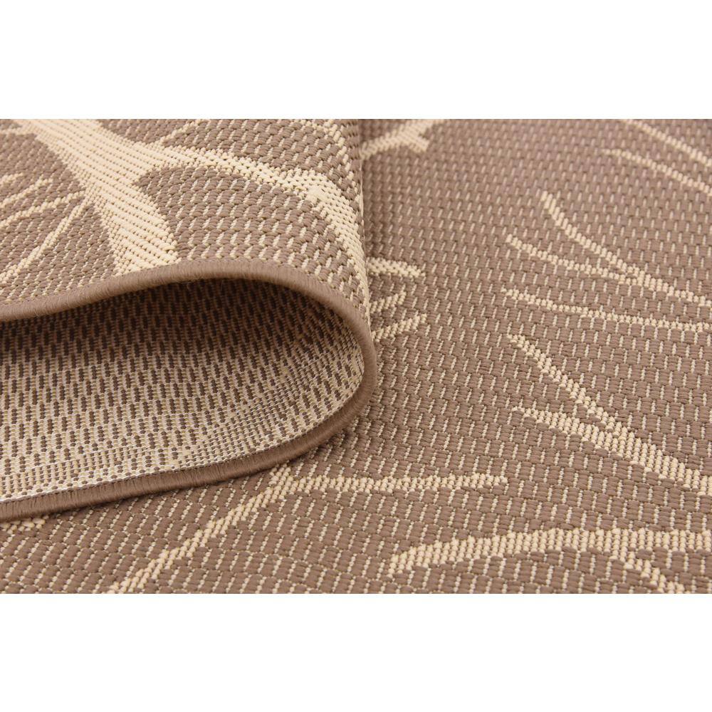 Brown and Beige Rectangular Synthetic Outdoor Area Rug