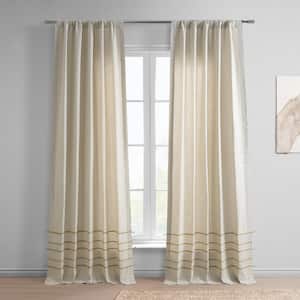 Millstone Beige Modern Hampton Textured Cotton 50 in. W x 96 in. L Rod Pocket Light Filtering Curtain (Single Panel)