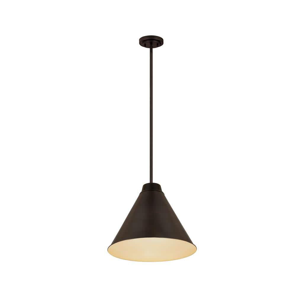 Eaton 18" Matte Black and Nickel Industrial Pendant Light