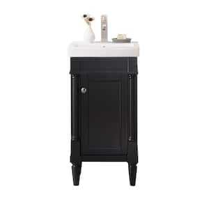 17.5 in. W x 13 in. D Bath Vanity in Espresso with White Ceramic Top in White with White Basin