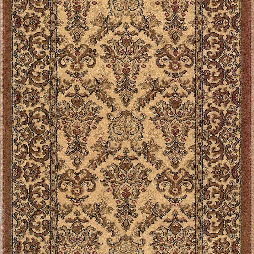 Natco Kurdamir Elegante Ivory 26 in. W x Your Choice Length Stair Runner Rug