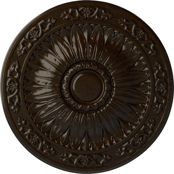 Ekena Millwork 20-1/4 in. x 1-1/2 in. Lunel Urethane Ceiling Medallion (Fits Canopies upto 3-3/4 in.), Bronze
