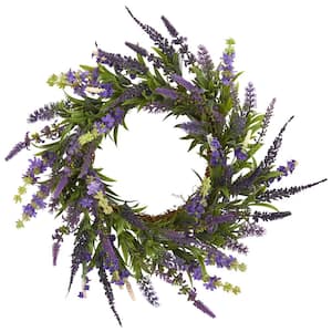 18 in. Artificial Lavender Wreath