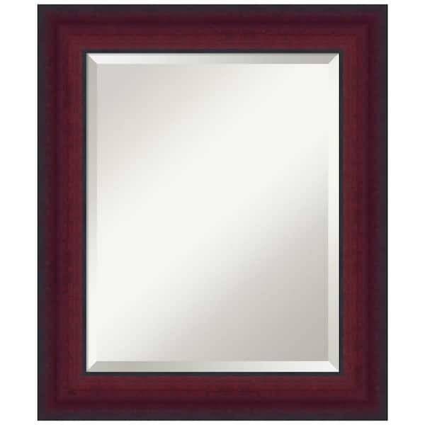 Amanti Art Canterbury Cherry 21.25 in. x 25.25 in. Beveled Casual Rectangle Wood Framed Wall Mirror in Cherry