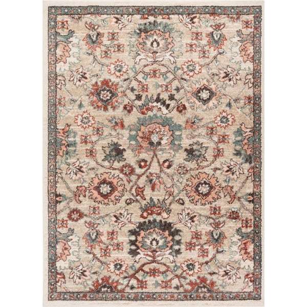 Well Woven Mystic Harper Modern Bohemian Vintage Floral Blush 5 ft. 3 in. x 7 ft. 3 in. Area Rug