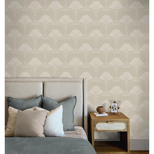 40.5 sq. ft. Ashwood Deco Floral Vinyl Peel and Stick Wallpaper Roll
